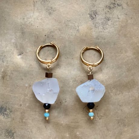 Kolczyki pozłacane z Kryształem Górskim