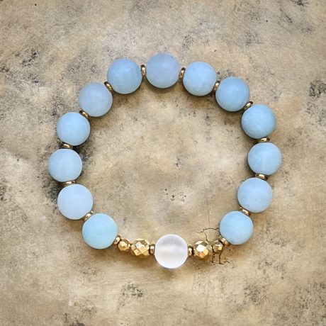 Bransoletka Jadeit z Kryształem Górskim