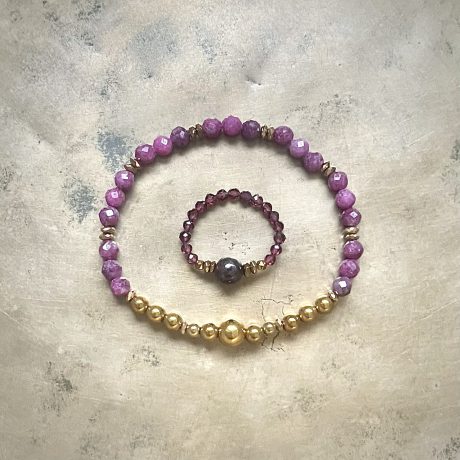 Zestaw biżuterii rubinowy