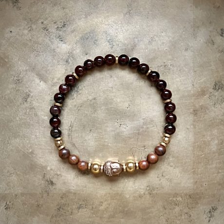Bransoletka z granatu z Buddą