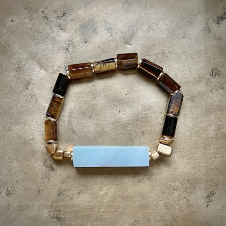 Bransoletka tygrysie oko z amazonitem