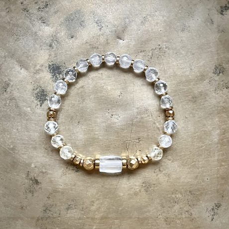 Bransoletka z cytrynów z Kryształem Górskim