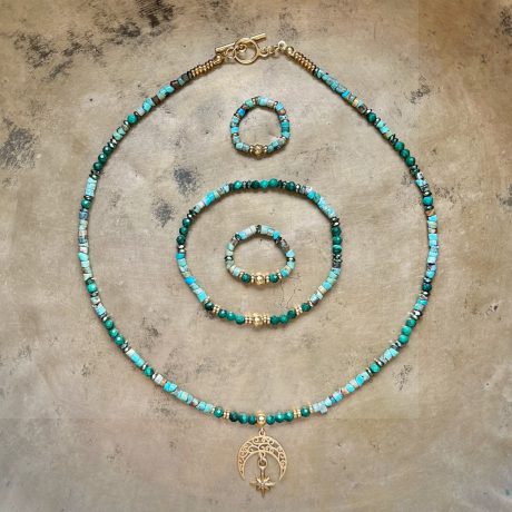 Zestaw turkusowo - malachitowy