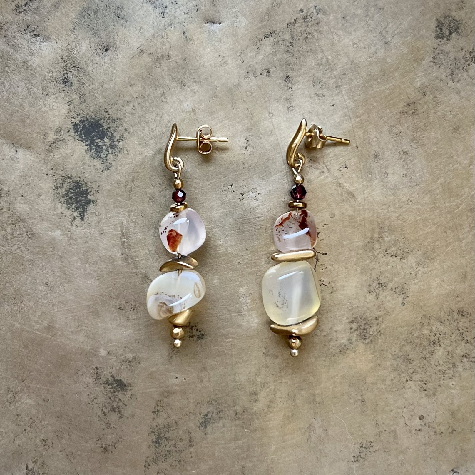 Kolczyki agatowe na sztyftach