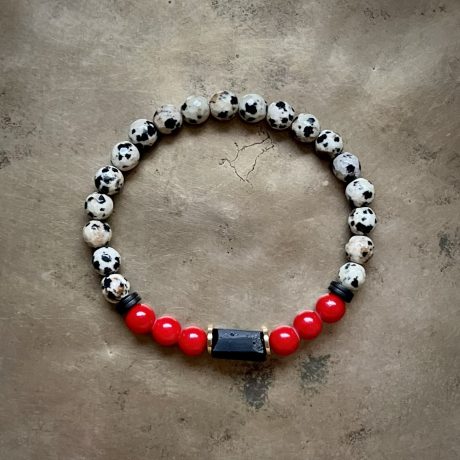 Bransoletka jaspisowa Czarnym Turmalinem