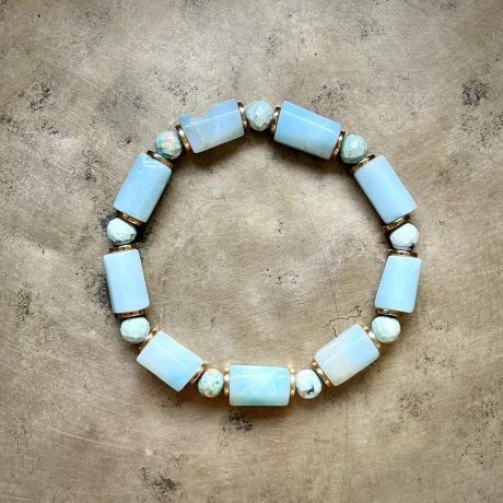 Bransoletka amazonitowa z Chryzokolą