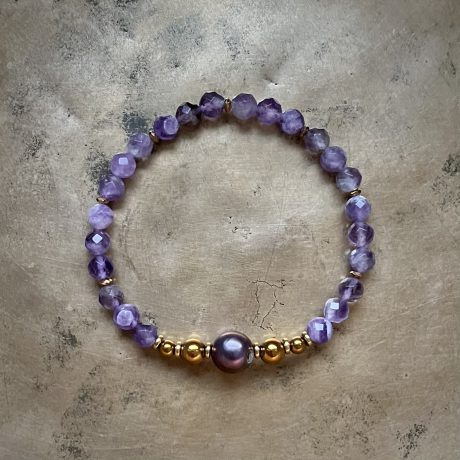 Bransoletka ametystowa z Perłą