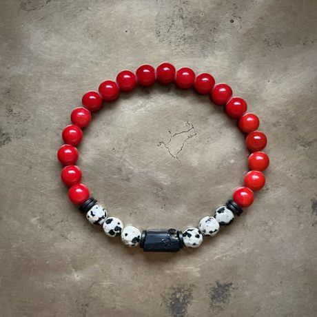 Bransoletka jaspisowa Czarnym Turmalinem