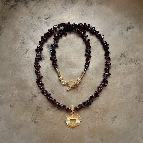 Choker z Granatów z zawieszką