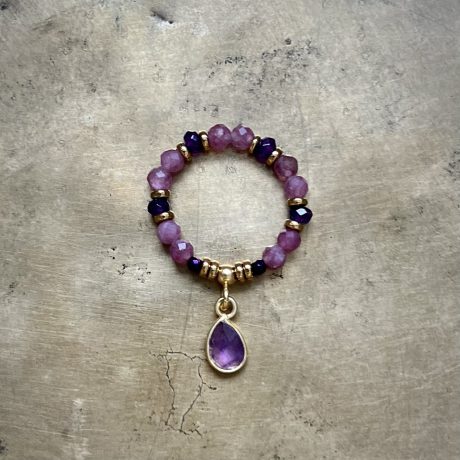 Pierścionek z Kwarcu Lawendowego